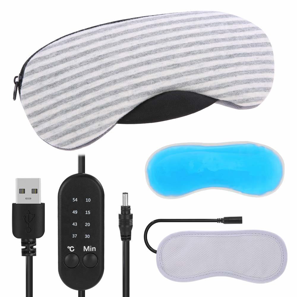 ホットアイマスク 蒸気でアイマスク 温冷両用アイマスク 快眠グッズ 4段温度調整 4段タイマー 目の疲れUSB繰り返し利用 睡眠 目の疲れ _1