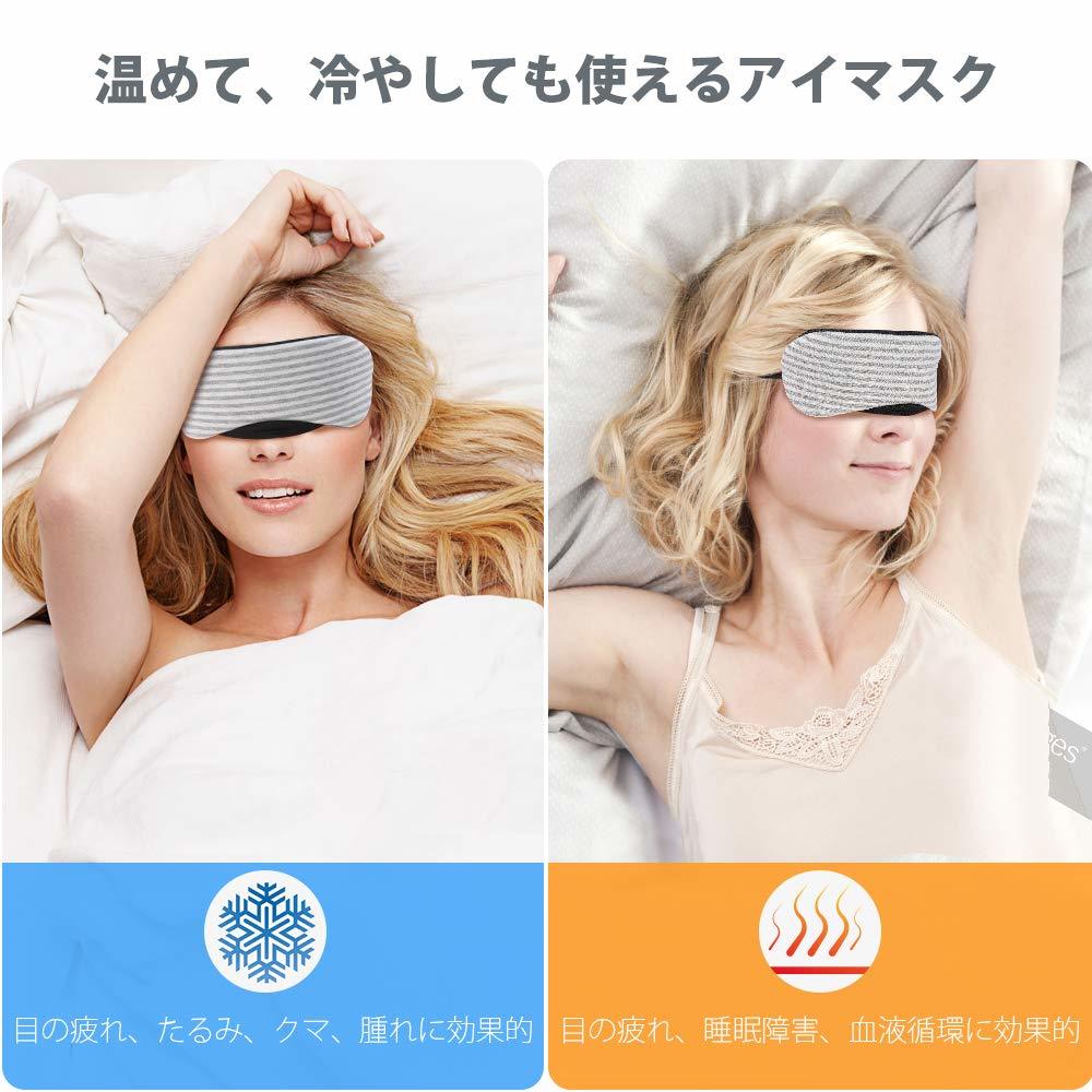 ホットアイマスク 蒸気でアイマスク 温冷両用アイマスク 快眠グッズ 4段温度調整 4段タイマー 目の疲れUSB繰り返し利用 睡眠 目の疲れ _3