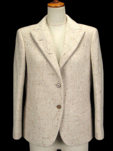 ジルサンダー JIL SANDER ジャケット ネップツイード ウール カシミヤ 