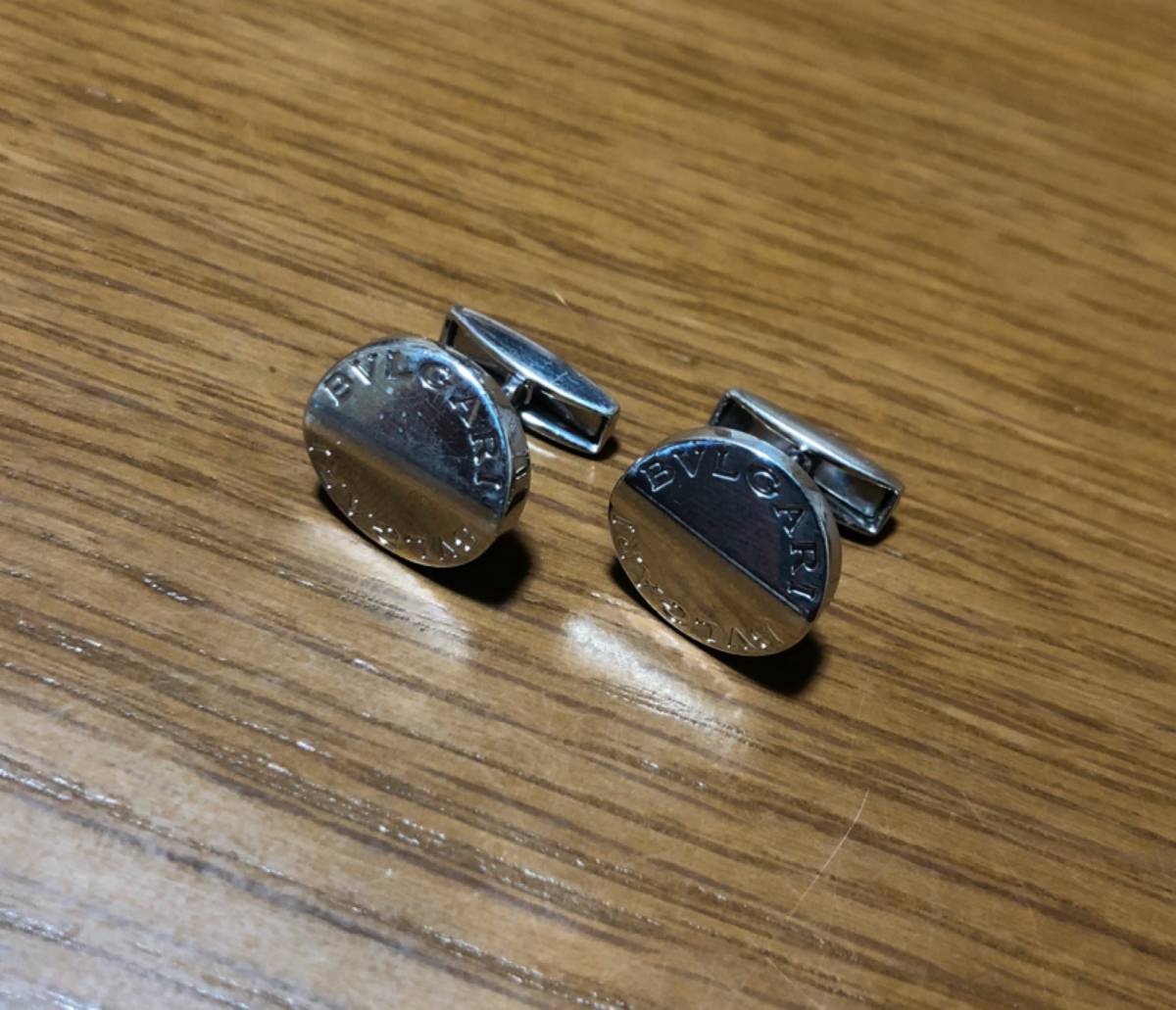 BVLGARI ブルガリ カフス カフリンクス シルバー925 ブラックいおき 激 