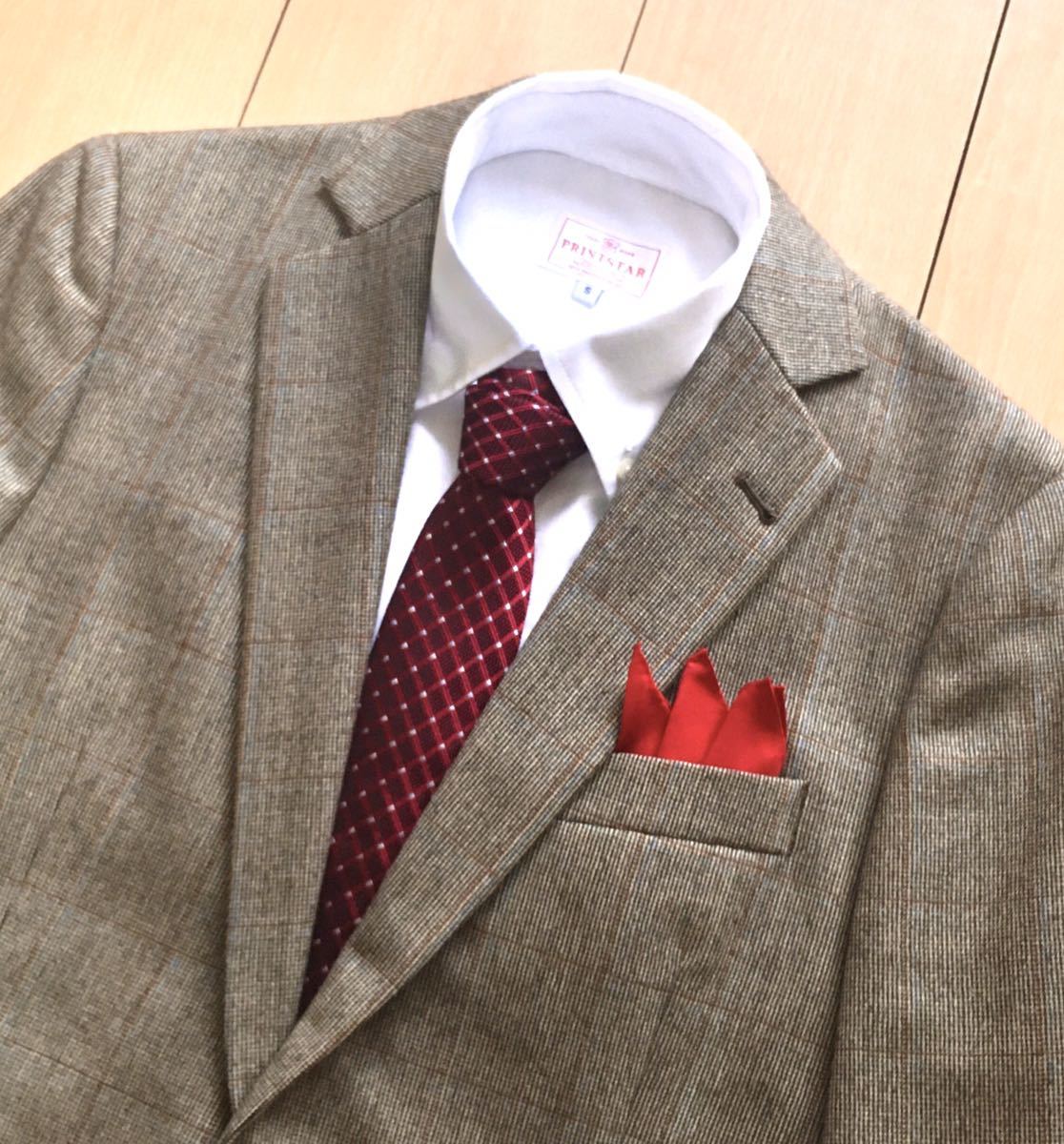 極美品★ブルックスブラザーズ/秋冬 茶 英国調のお洒落な逸品!極上ブラウン系織り&ウィンドウペンチェックテーラードジャケット/S位/A140