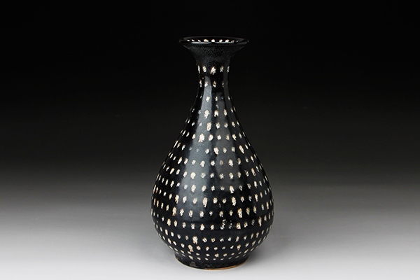 宋代吉州窯曜変満天星黒釉玉玉壺春　高26ｃｍ　N35-2