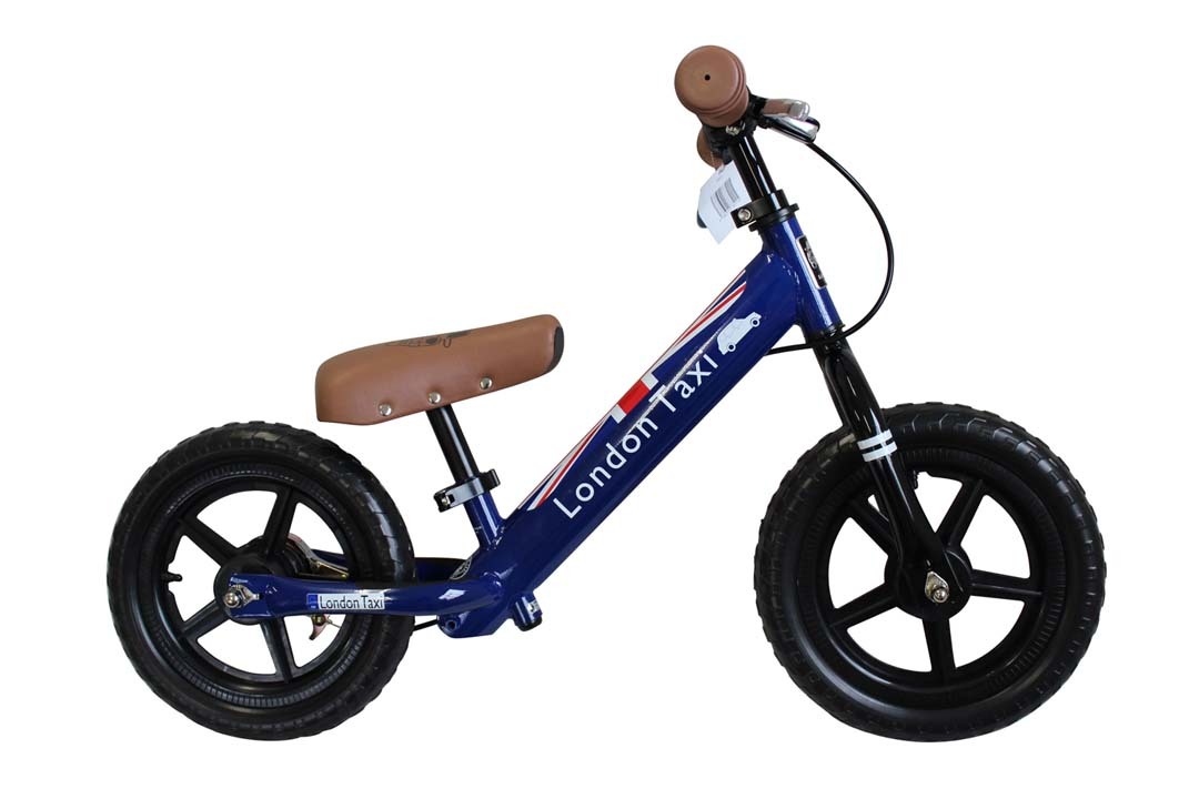 ★美品★新古品★★LondonTaxiスチール製12インチペダルなしバランスバイク　キックバイク(BLUE)ブルー　プレゼント最高