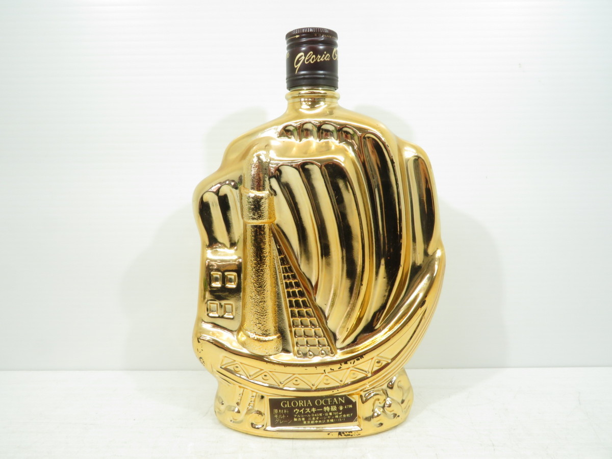 古酒♪GLORIA OCEAN/グロリアオーシャン　金　ゴールド　シップ　船　三楽オーシャン　ウイスキー　特級　760ml　43%　未開栓