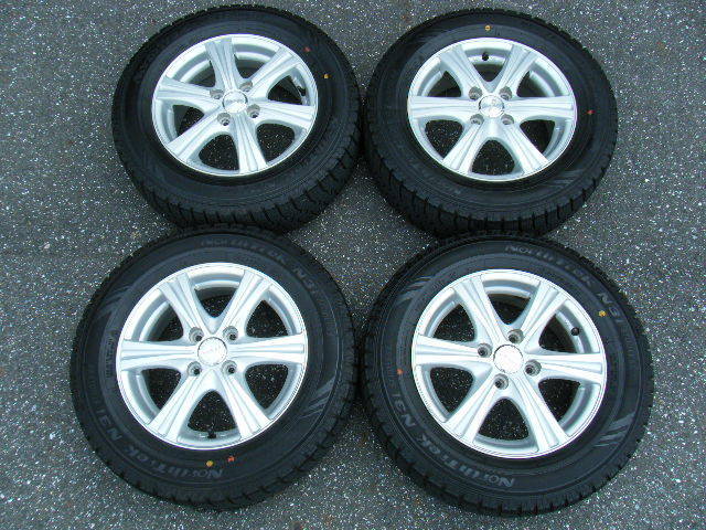 NorthTrek N3i 185/65R14 2016年製 スタッドレスタイヤ 社外アルミホイール付4本 *5.5J，+50，PCD100*　004