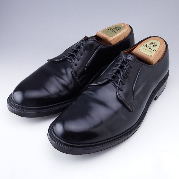 Alden 9901 シェルコードバン プレーントゥシューズ 9D 27cm ブラック