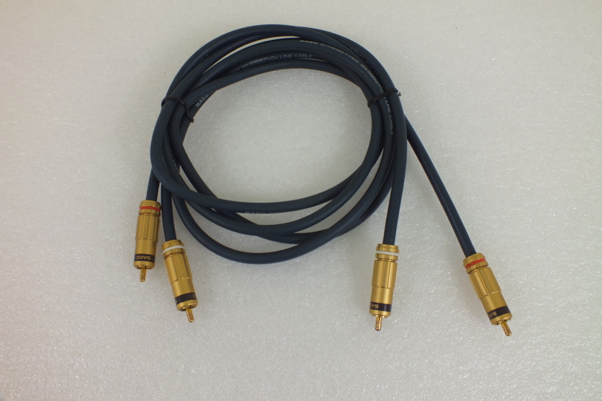 □SAEC サエク STRESS FREE 99.99997% Cu LINE CABLE RCAケーブル 約