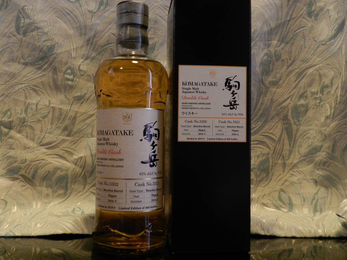 希少　限定品　駒ヶ岳　２０１６　ダブルカスク　＃３３０２　＃３３２１　新品同様　箱付　限定４６６本　７００ｍｌ　6１%