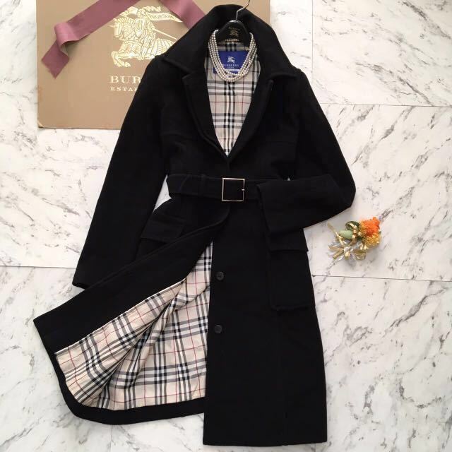 ☆極美品☆BURBERRY LONDON アンゴラ Pコート ノバチェック 40