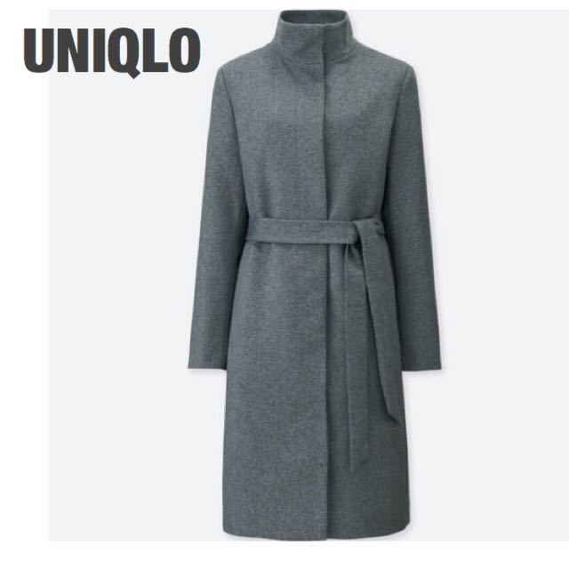 美品】UNIQLO ユニクロ ウールカシミヤ スタンドカラーコート Mサイズ