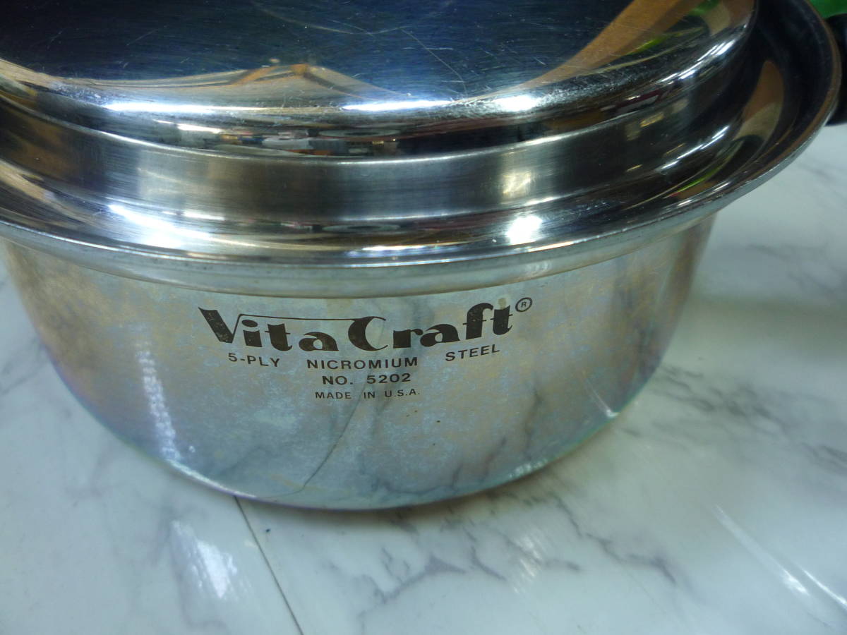 【未使用品】ビタクラフト　片手鍋（蓋付）　No.5202　5層　2０cm ☆彡⑤Vita Craft No.5202 片手鍋 約20cm ビタクラフト U.S.A. USED品