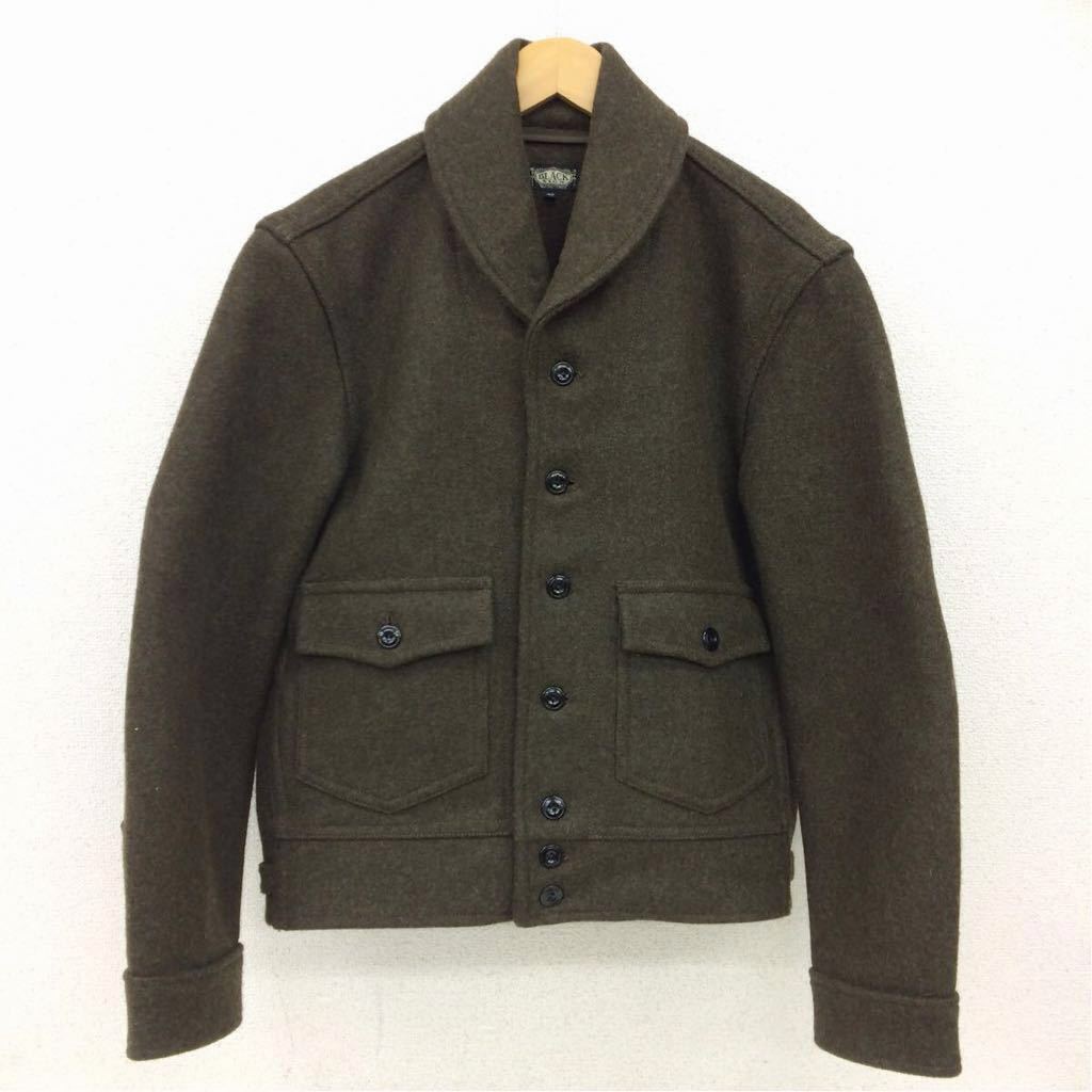 美品☆完売品★BLACK SIGN ブラックサイン 厚手 ヘビー メルトン ウール ジャケット 40 メンズ 男性 ブルゾン ワークジャケット アウター
