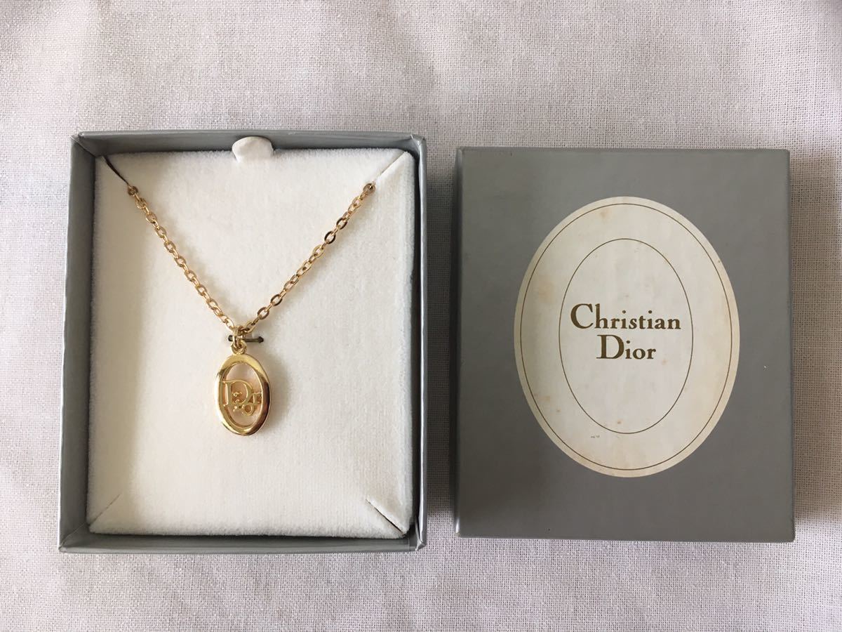 ネックレス【Christian Dior】ロゴ/箱付/刻印有/クリスチャン 