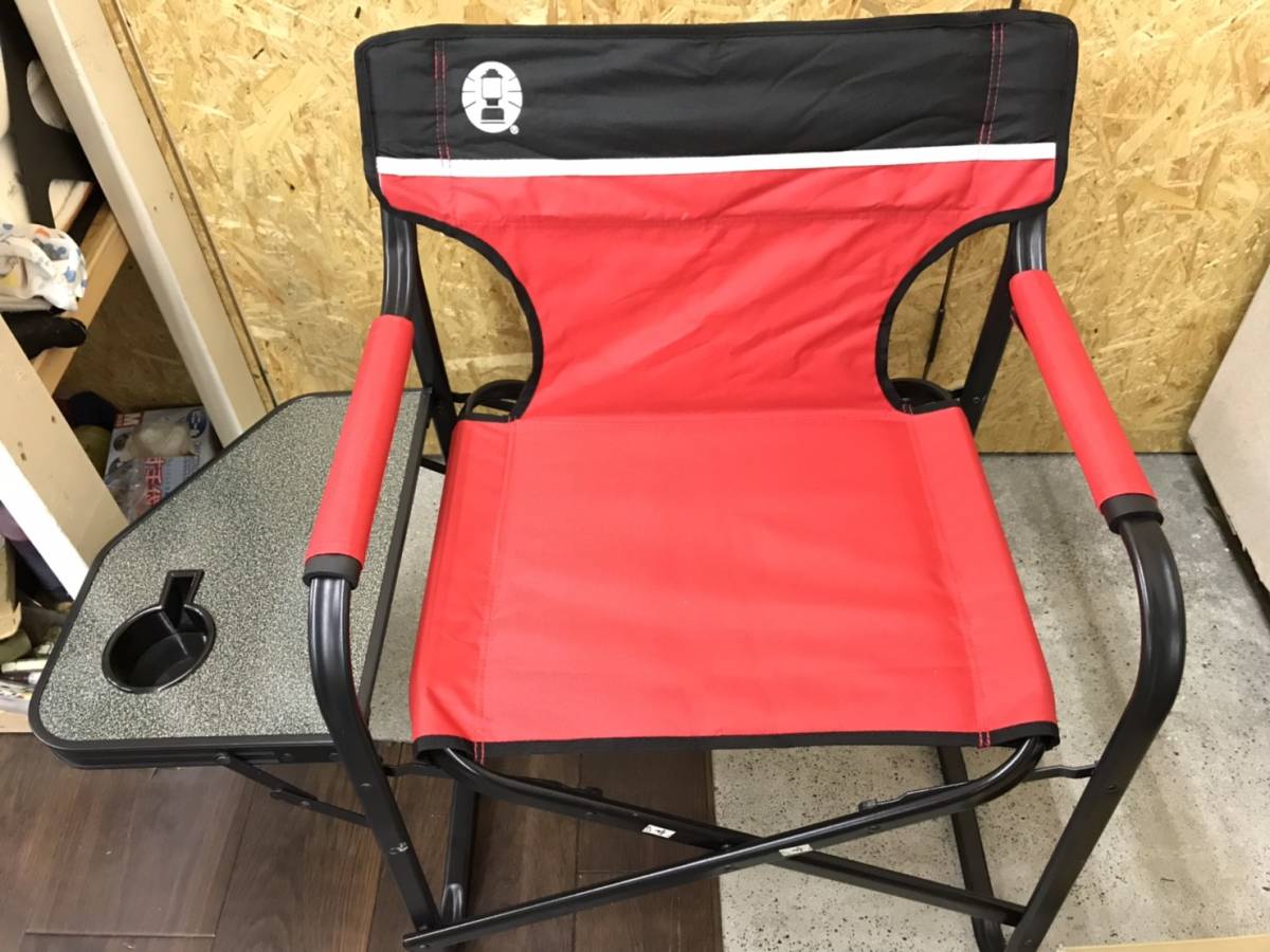  R33587 Coleman コールマン サイドテーブル付デッキチェア レッドブラック(コールマン)｜売買されたオークション情報、yahooの商品情報をアーカイブ公開 - オークファン コールマン