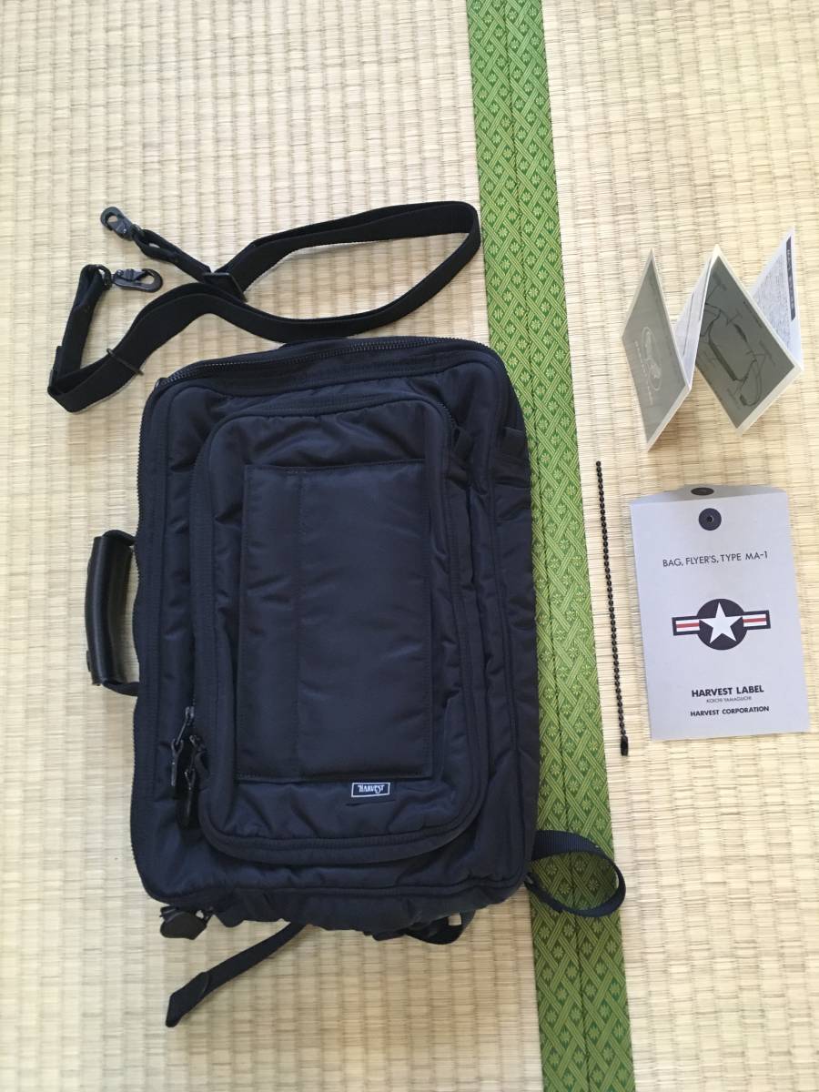 美品 HARVEST LABEL フライヤーズ MA-1 生地 トートバッグ 黒 LABEL 公式HARVEST フライヤーズスティード バックパック フライヤーズ