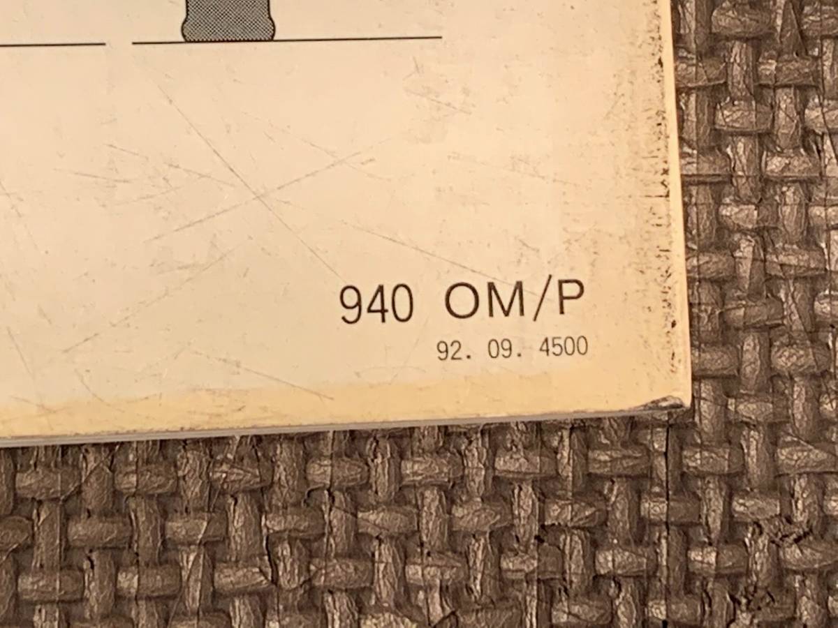 S5198) VOLVO ボルボ 940 取説 取扱説明書 1993年 オーナーズ 