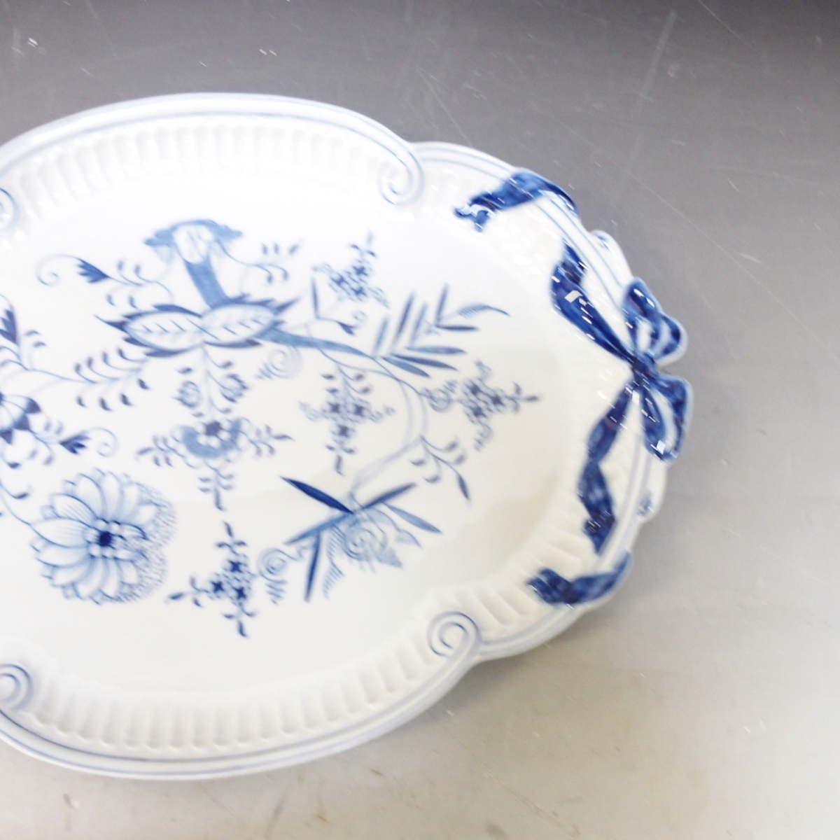 激安販売 情報 1円 希少 Meissen マイセン ブルーオニオン リボン 