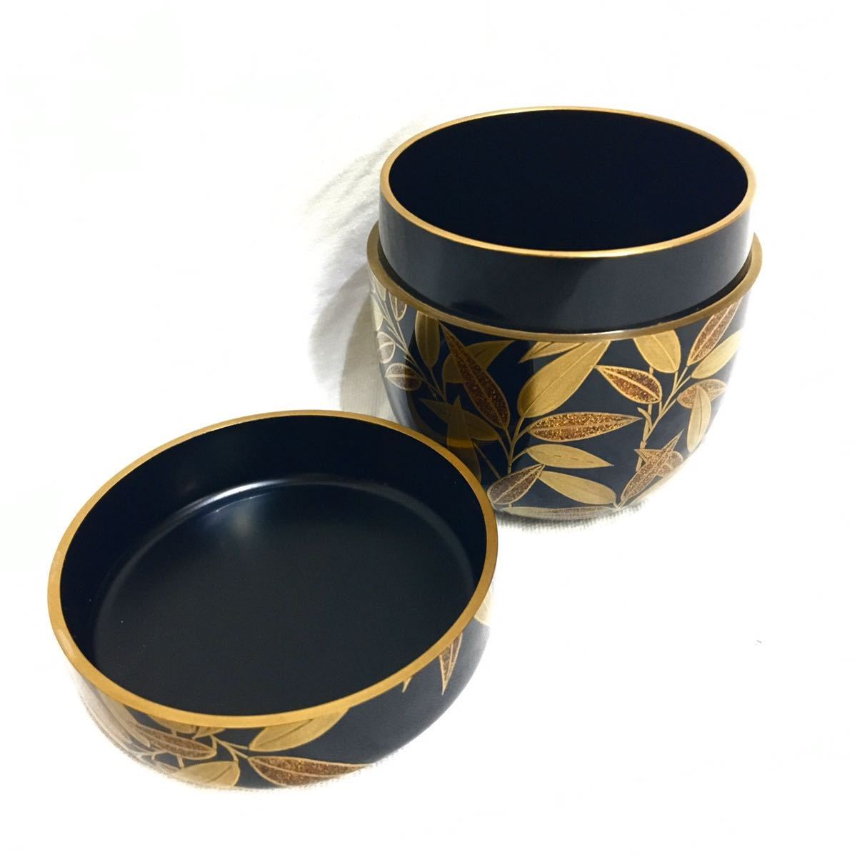 塚本規義 伝来写 笹露蒔絵師 棗 茶入 桐箱 外箱付き 茶道具 抹茶入