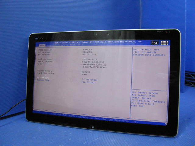 M18959/一体型PC/SONY VAIO SVJ202B13N ,Bios確認以外は動作未確認為