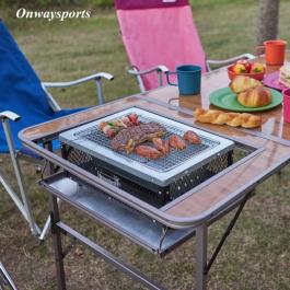 爆買い，限定セール ２WAY BBQテーブル 木目調BBQテーブル 焚き火テーブル バーベキューテーブル 高さ2段階 キャリーケース付 キャンプ アウトドア 5(ストーブ、コンロ)｜売買されたオークション情報、yahooの商品 その他