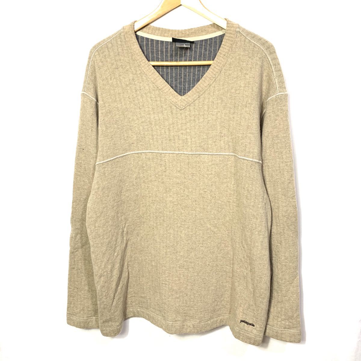 新作入荷，2026 USA製 patagonia パタゴニア Vネック 切り替えし ウール 針抜きニット セーター 古着 アメカジ アウトドア ベージュ サイズXL(その他)｜売買されたオークション情報、yahooの商品情報をアーカイブ 男性用