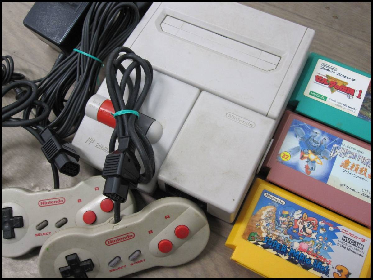 mt8951f 動作OK 任天堂/Nintendo ニューファミコン AV仕様 HVC-101 本体一式 ソフト3本付_1