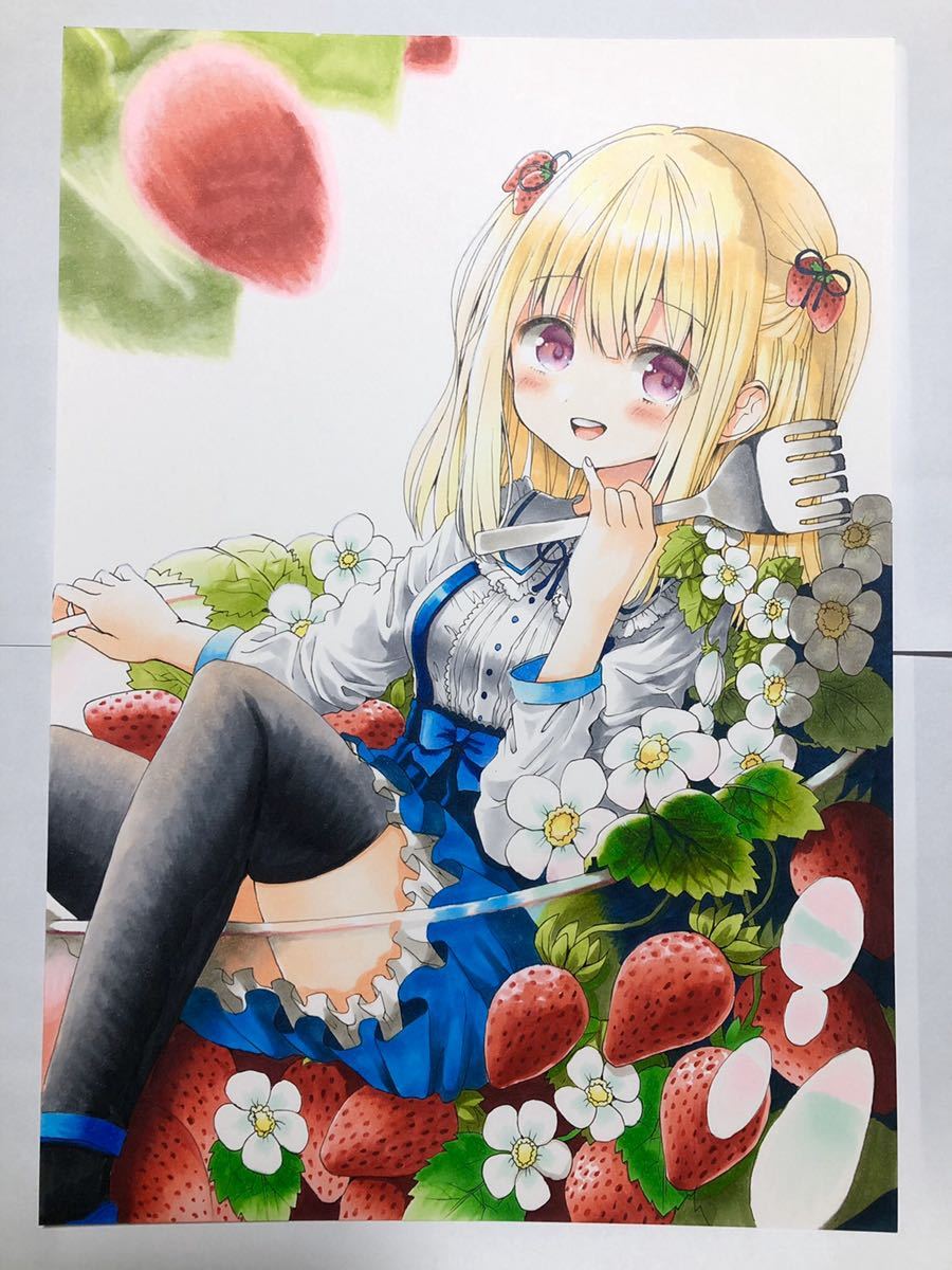 手描きイラスト オリジナル いちご狩りちゃん コピック 手描きイラスト 売買されたオークション情報 Yahooの商品情報をアーカイブ公開 オークファン Aucfan Com