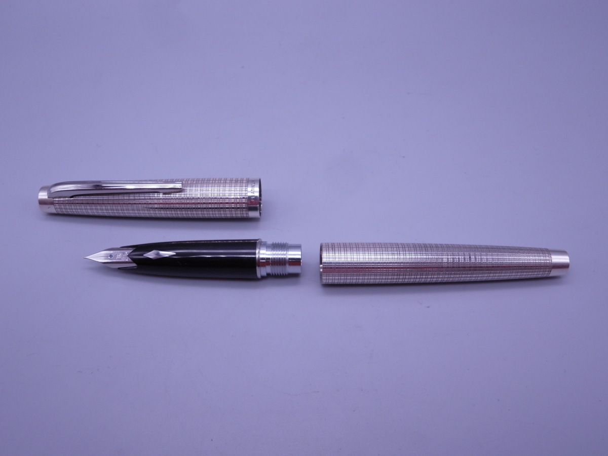 美品 PLATINUM プラチナ 万年筆 スターリングシルバー Pt ALLOYペン先 中字_10