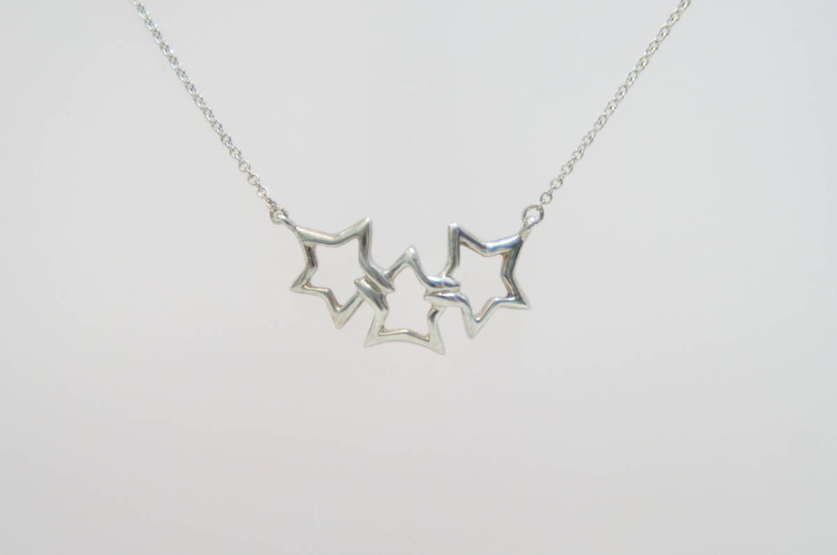 Ｙ55009Ｔ　TIFFANY&Co. ティファニー トリプルスター ペンダント ネックレス 925 SV シルバー 星【中古品】 ティファニー \u0026 Tiffany Silver, T\u0026Co Vision