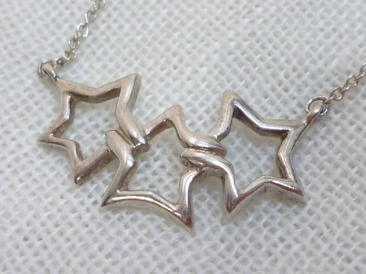 Ｙ55009Ｔ　TIFFANY&Co. ティファニー トリプルスター ペンダント ネックレス 925 SV シルバー 星【中古品】 ティファニー \u0026 Tiffany Silver, T\u0026Co Vision