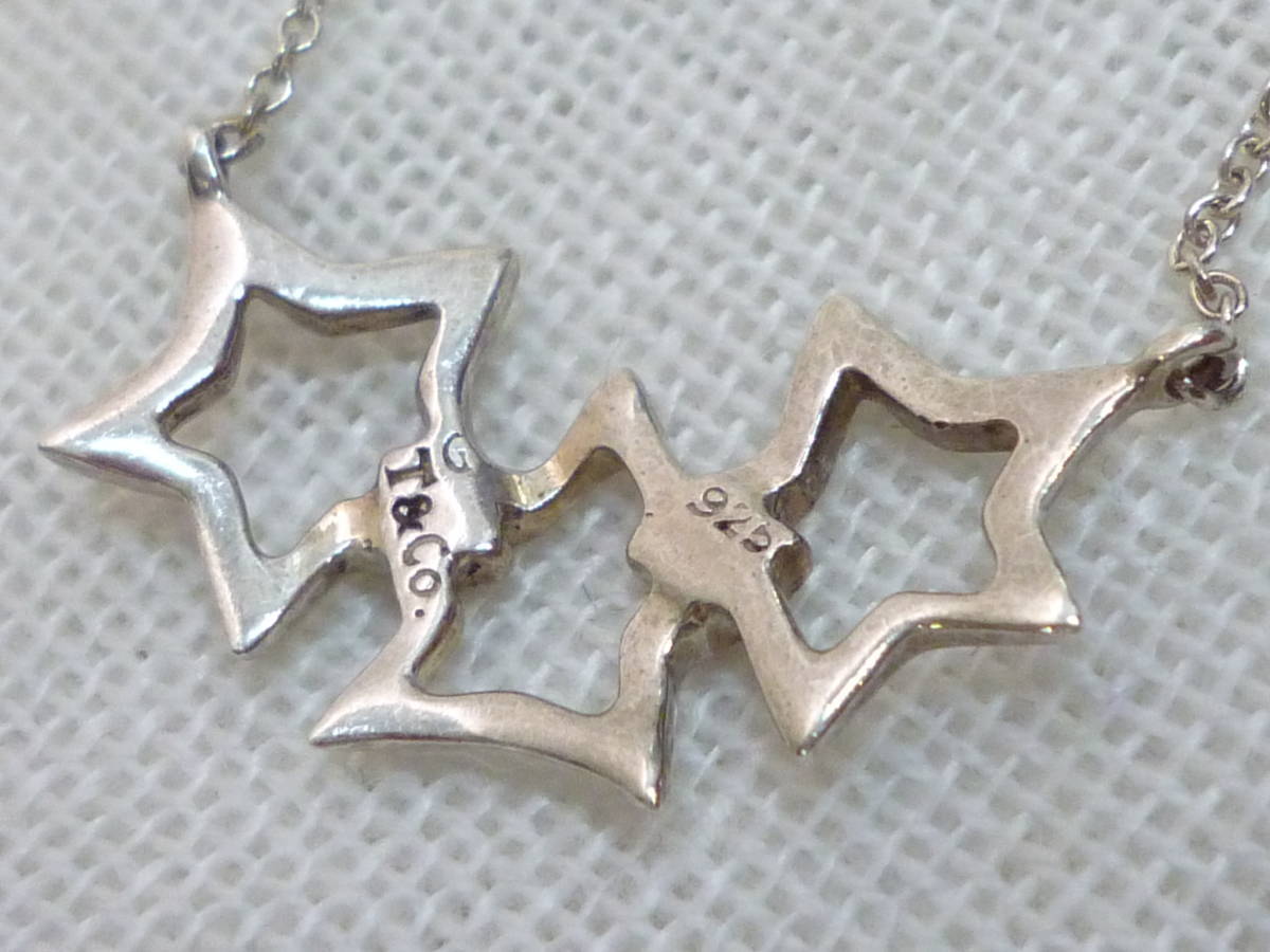 Ｙ55009Ｔ　TIFFANY&Co. ティファニー トリプルスター ペンダント ネックレス 925 SV シルバー 星【中古品】 ティファニー \u0026 Tiffany Silver, T\u0026Co Vision