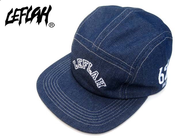 美品/LEFLAH/レフラー/LEFLAH JET CAP/アーチロゴ刺繍 デニム ジェット 