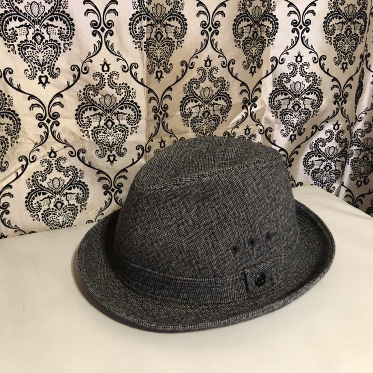 Borsalino ボルサリーノ ウール 中折れハット グレー 美品　日本製 SIZE　60 25ma