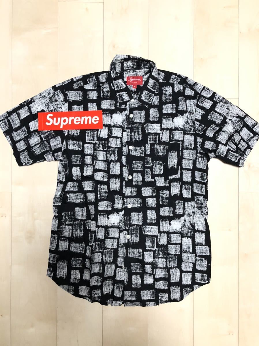 14SS Supreme Block Print Shirt Mサイズ シュプリーム シャツ  
