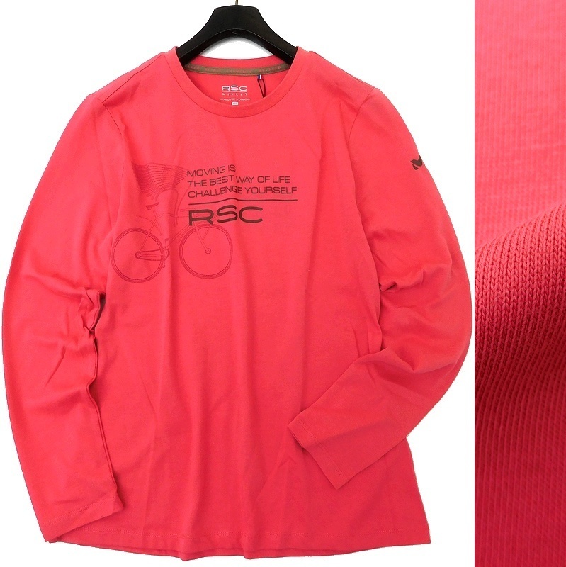 【本物保証，2026】 MILLET RSC ミレー フランス発 フロントプリント コットン混ニット ストレッチ カットソー Tシャツ ロンT ピンク 95 030 z0319_55(男性用)｜売買されたオークション情報、yahooの商品情報をアーカイ 男性用