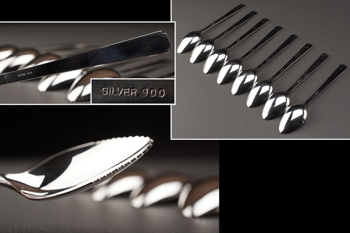 銀食器 | 菊紋刻印入 高級銀製スプーン 名前が刻印できるシルバー950の