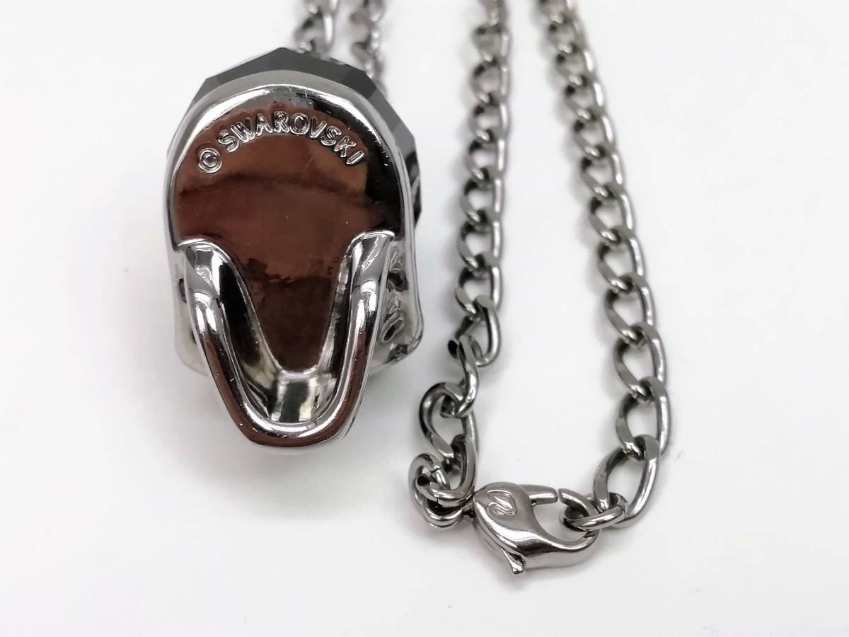 スワロフスキー Swarovski スカルネックレス ブラック SWAROVSKI