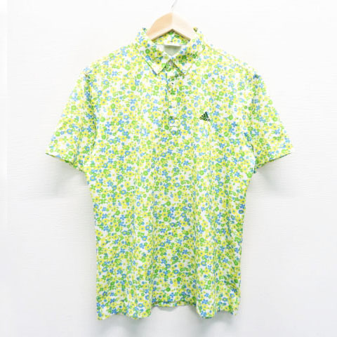 定番，高品質 1円 adidas GOLF アディダスゴルフ 半袖ポロシャツ 花柄 イエロー系 L 240001330465 メンズ(アディダス)｜売買されたオークション情報、yahooの商品情報をアーカイブ公開 - オークファン シャツ