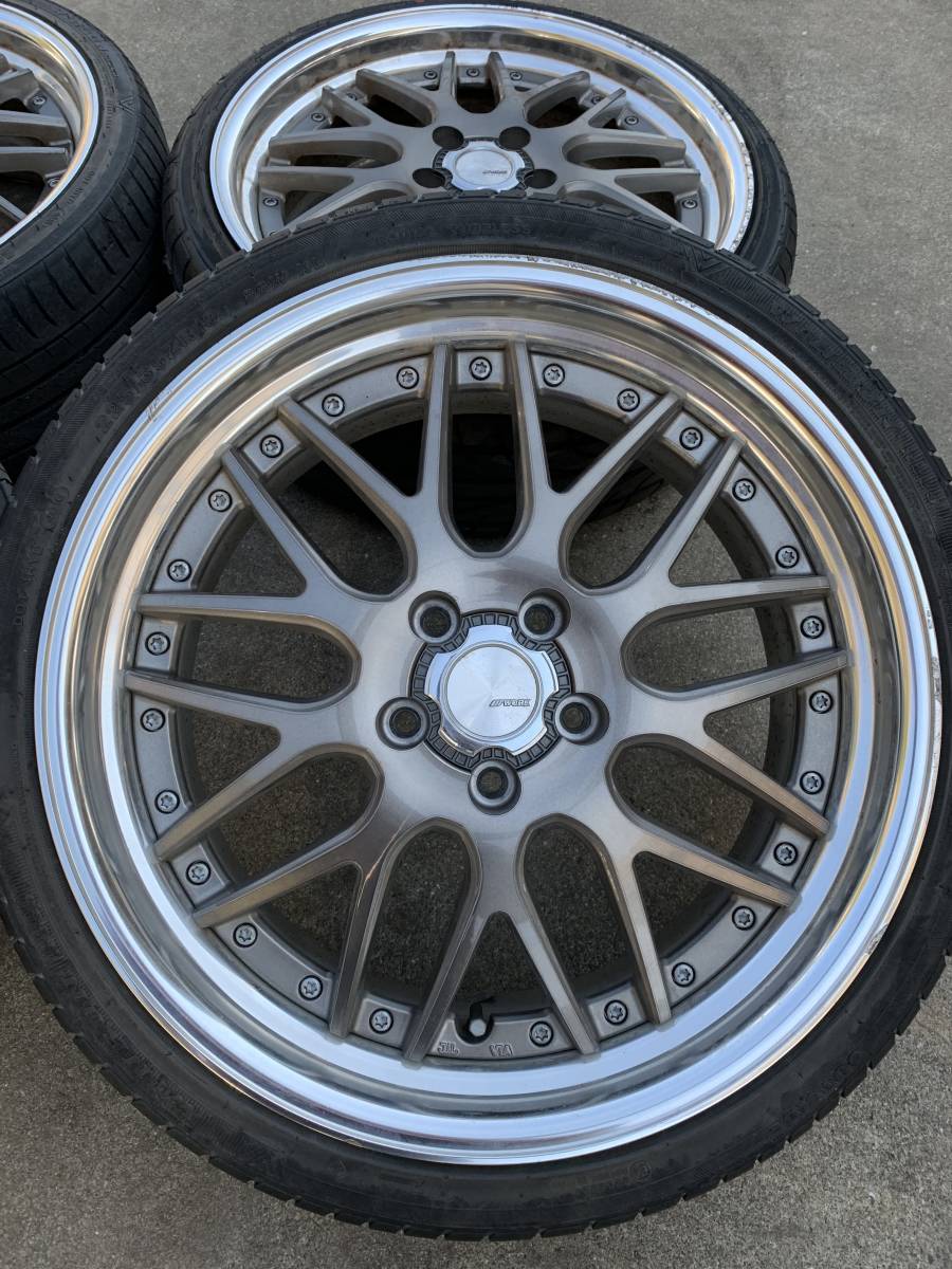 ★WORK ランベック LM1 -SR アルミ　19×8J +42 +50 PCD114.3 5穴 ハブ径約72㎜＆225/35ZR19　19インチタイヤ　4本セット☆