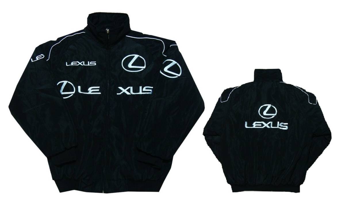 レクサス LEXUS 黒 ブラック レーシングジャケット L XL 中綿 刺繍ロゴ 