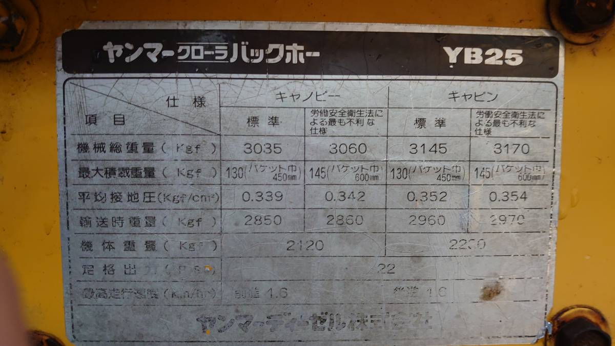 油圧ショベル ヤンマーYB25 YANMAR ユンボ - ヤンマー 足場屋 ViO25 