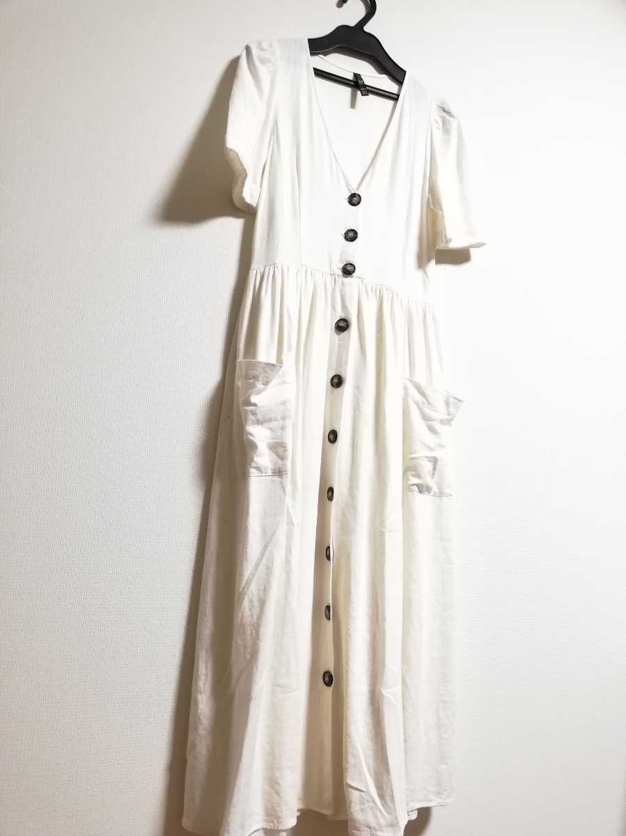 Zara ザラ 前開き ロングワンピース ガウンワンピース アイボリーホワイト Xs ワンピース 売買されたオークション情報 Yahooの商品情報をアーカイブ公開 オークファン Aucfan Com