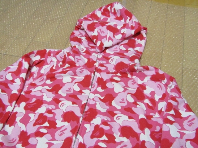 A BATHING APE BAPE PINK MULTI CAMO FULL ZIP HOODIE XL エイプ