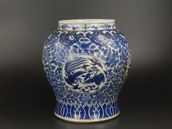 中国古玩 唐物 元~明代 明染付 特大 壷 高さ43cm 古作 時代物 極上品