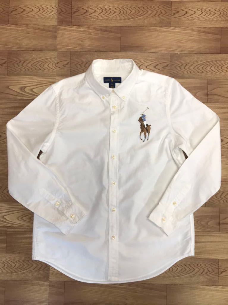 100%新品，人気 衝撃の最安値 RALPH LAUREN/ラルフローレン メンズ長袖シャツ/ビックポニーロゴ 刺繍/ボタンダウン XL 18-20 表記 ホワイト(XLサイズ以上)｜売買されたオークション情報、yahooの商品情報をアーカ 男性用