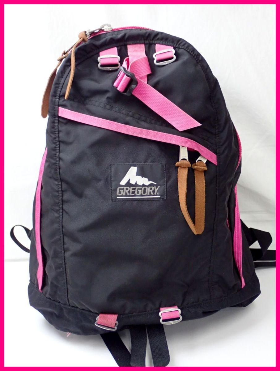 【数量限定，正規品】 GREGORY/グレゴリー デイパック/リュックサック ブラック&times;ピンク/容量26L/ナイロン製/旧ロゴ＃14312005(リュックサック)｜売買されたオークション情報、yahooの商品情報をアーカイブ公開 - オ グレゴリー