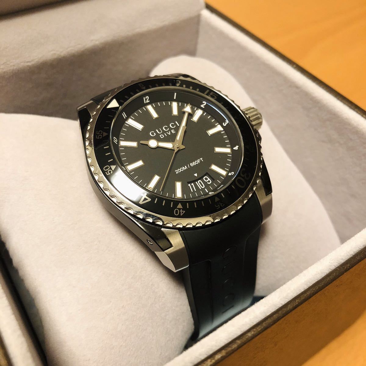 GUCCI Dive ブラック ラバーベルト 200M防水(45mm) GUCCI Dive GUCCI