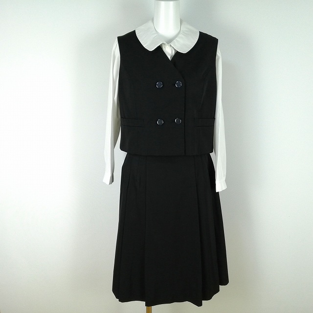 st 冬用学生スカート ベスト セット 1円 冬物 ベスト スカート 上下3点セット 女子 等 学生服 指定