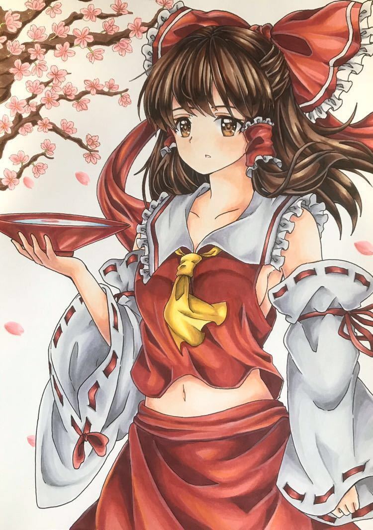 同人手描きイラスト 東方Project 博麗霊夢_2