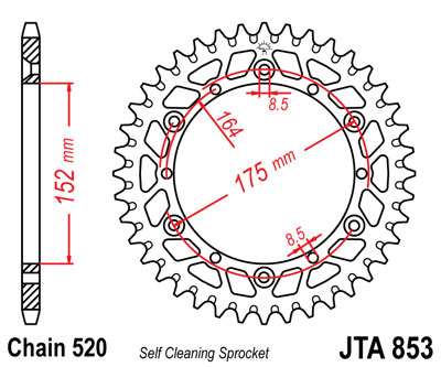 リア WR125 TT-R250 TT250S WR250Z YZ250 等 丁数選択 JTA853